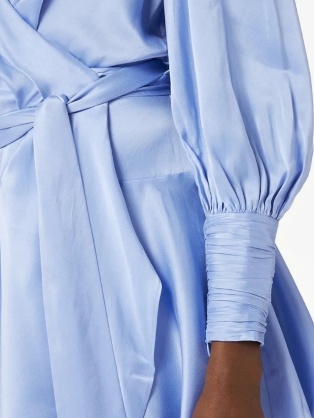 ZIMMERMANN (Size 0) Silk wrap mini dress - light blue US 4 Small - Picture 3 of 16